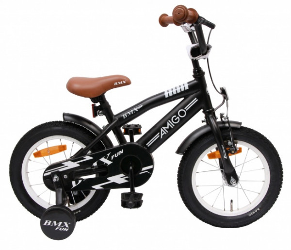 BMX Fun 14 Zoll 21 cm Jungen Rücktrittbremse Mattschwarz
