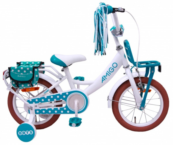 Dots 14 Zoll 21 cm Mädchen Rücktrittbremse Weiß