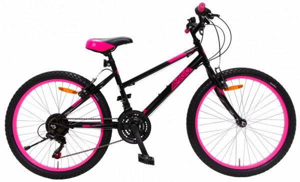 Power 26 Zoll 42 cm Mädchen 18G Felgenbremse Schwarz/Rosa