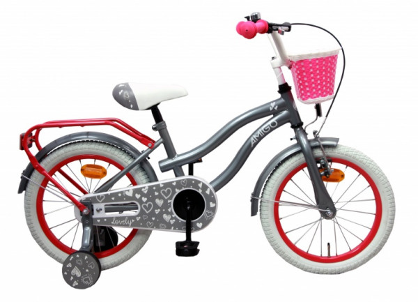 Lovely 16 Zoll 26 cm Mädchen Rücktrittbremse Grau