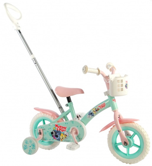 meisjesfiets 10 Zoll 18 cm Mädchen Über Treppen Grün/Rosa